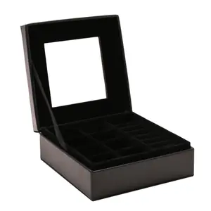 Black Square Jewellery Box with Lift Up Lid