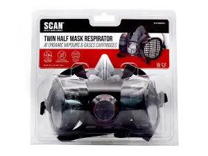 Scan BHT213-0L5-864 - F8-110 Twin Half Mask Respirator + A1 Refills SCAPPERESPA1