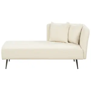 Right Hand Boucle Chaise Lounge White RIOM