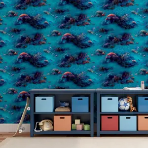 Arthouse Under The Sea Blue Colourful Fish Print Wallpaper 923808