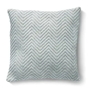 Woven Indoor Outdoor Washable Herringbone Cosy Cushion Sky Grey - 45cm x 45cm