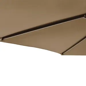 Berkfield Garden Parasol with Steel Pole Taupe 225x225x212 cm