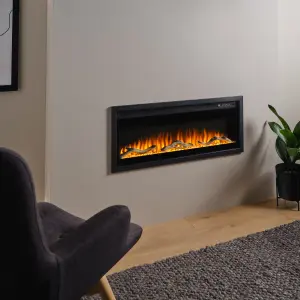 Focal Point Sasanoa 1.5kW Matt Black Electric Fire (H)455mm (W)1040mm (D)152mm