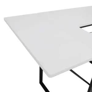 Dart Sewing Machine Table With Folding Top In Charcoal Black / White