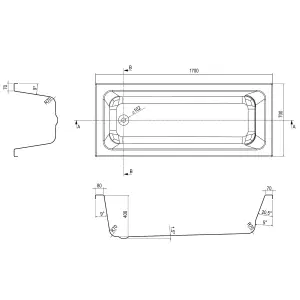 Genoa White Super-Strong Acrylic Single Ended Straight Bath (L)1700mm (W)700mm