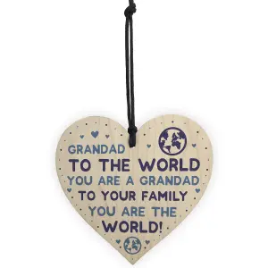 Fathers Day Gifts For Grandad Dad Wood Heart Birthday Gift Thank You Gift