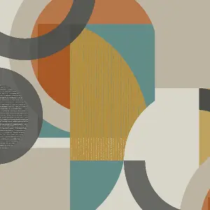 Next Retro shapes geo Orange Smooth Wallpaper