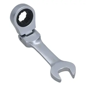 7/16" AF SAE Imperial Flexible Stubby Flexi Head Ratchet Spanner Combi Wrench