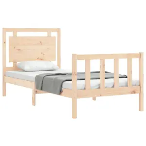 Berkfield Bed Frame with Headboard 90x200 cm Solid Wood