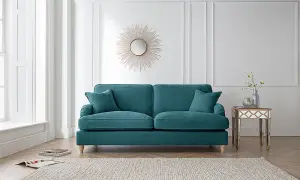 Sofas Express Tenby Emerald Green Tailored Pleat Manhattan 3 Seater Sofa