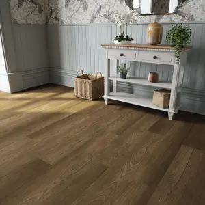 Laura Ashley Southwick Walnut Natural Wood effect Luxury vinyl click flooring, 2.2m²