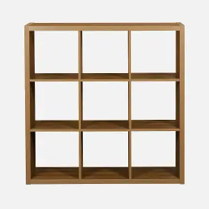 sweeek. 3-level cubic bookshelf with 9 compartments Basiks Manguier 111.2x39x111.2 cm