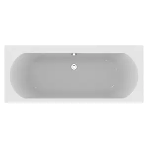 Ideal Standard Tesi White Rectangular Square Bath Double ended Bath with 0 Tap holes (L)169.5cm (W)69.5cm