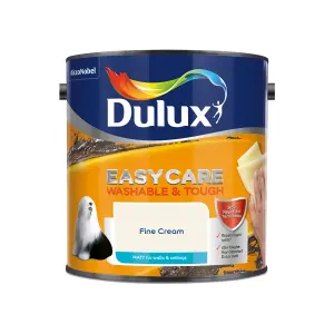 Dulux Easycare Washable & Tough Fine cream Matt Wall & ceiling Emulsion paint, 2.5L