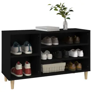 Berkfield Shoe Cabinet Black 102x36x60 cm Engineered Wood