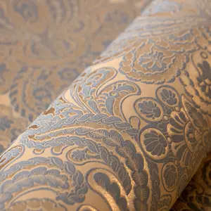 Galerie Adonea Ares Burly Woods Metallic Damask 3D Embossed Wallpaper Roll