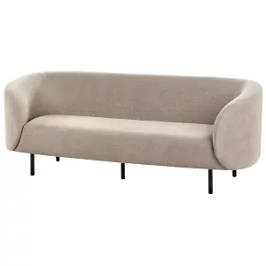 3 Seater Fabric Sofa Taupe LOEN