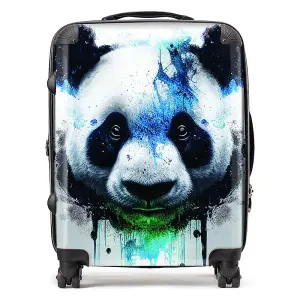 Panda Face Splashart Light Background Suitcase - Large