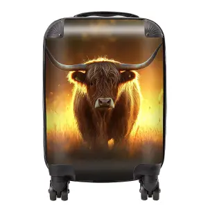 Highland Cow Sunset Suitcase - Mini Cabin