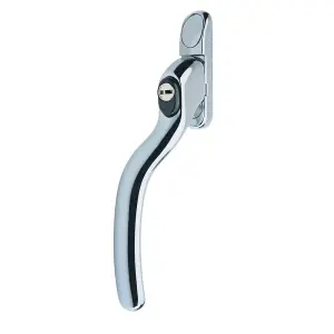 Timber Series Connoisseur Cranked Espag Window Handle - Polished Chrome (Left Hand)