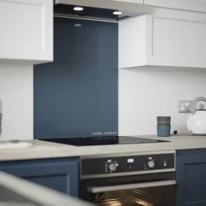 Laura Ashley Midnight Seaspray Glass Splashback, (H)750mm (W)600mm (T)6mm