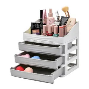 Makeup Organizer - Cosmetic Organiser Solid Drawer -Cosmetic Box Jewelry Storage Tray with Drawers - Vanity Countertop Display