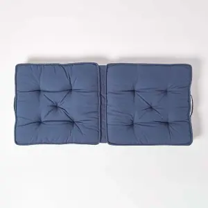 Homescapes Navy Cotton Travel Support Booster Cushion