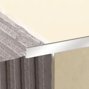 Diall PolishedChrome effect 8mm Straight Aluminium External edge tile trim