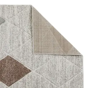 Modern Easy to Clean Multicoloured Geometric Rug for Dining Room-160cm X 230cm