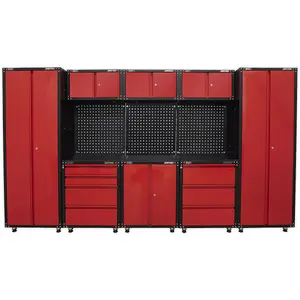 Heavy Duty Modular Garage Storage System - 3.3m Workshop Cabinets for Ultimate Organization