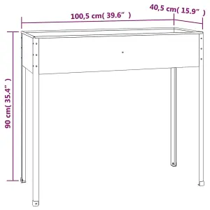 Berkfield Garden Planters 2 pcs Anthracite Galvanised Steel