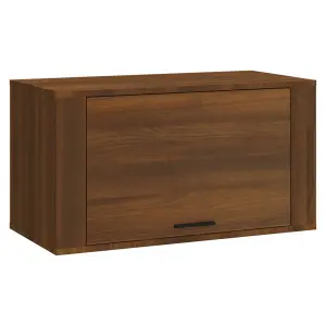 Berkfield Wall-mounted Shoe Cabinet Brown Oak 70x35x38 cm Solid Wood Pine