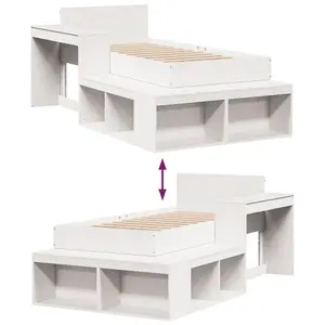 Berkfield Bed Frame without Mattress White 90x200 cm Solid Wood Pine