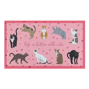 Life Is Better With Cats Doormat (70 x 40cm)