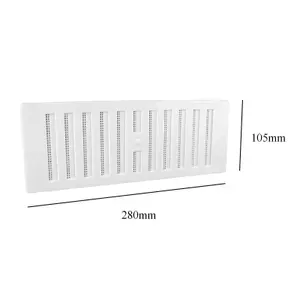 9" x 3" White Plastic Adjustable Air Vent Grille with Flyscreen Cover