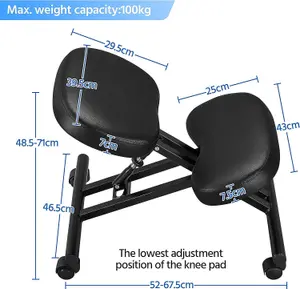 Kneeling Chair Ergonomic Office Stool Knee Support Chair Modern Seating Posture Improving Chair with Adjustable Height Angled Cus