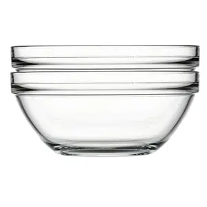 Queensway Home & Dining 2.5L Single Chef's Tempered Glass Salad Mixing Baking Serving Bowl Set of 2