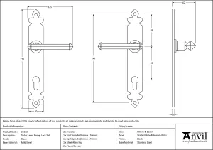 From The Anvil Black Tudor Lever Espag. Lock Set