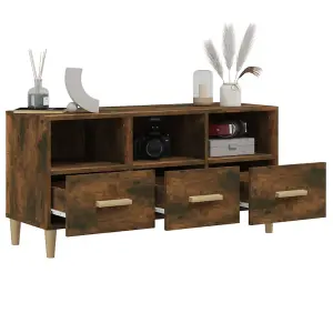 Berkfield TV Cabinet Smoked Oak 102x36x50 cm Engineered Wood