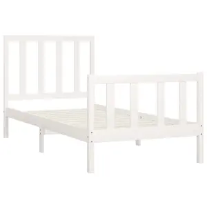 Berkfield Bed Frame White Solid Wood 100x200 cm