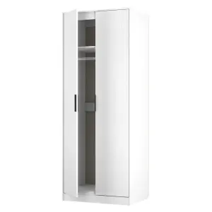 Nashville Ready assembled Contemporary White Tall Double Wardrobe (H)1960mm (W)740mm (D)520mm