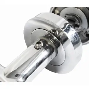 Door Handles T Bar Straight Lever on Rose Latch & Hinges - Chrome