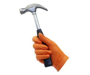 Pro Orange Diamond Grip Nitrile Gloves (100) X Large