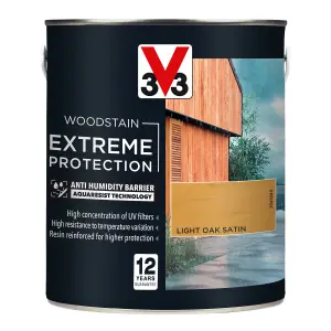 V33 Extreme protection Light Oak Satin Wood stain, 2.5L