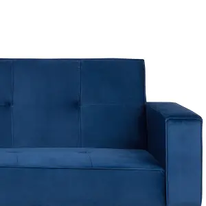 Sofa Bed VISNES Navy Blue Velvet