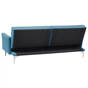 Beliani Traditional Sofa Bed LUCAN Sea Blue