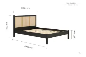 Birlea Croxley King Rattan Bed Black