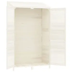 Berkfield Garden Shed White 102x52x174.5 cm Solid Wood Fir