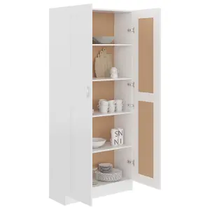 Berkfield Book Cabinet White 82.5x30.5x185.5 cm Engineered Wood