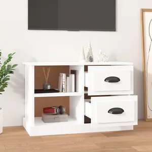 Berkfield TV Cabinet High Gloss White 73x35.5x47.5 cm Engineered Wood